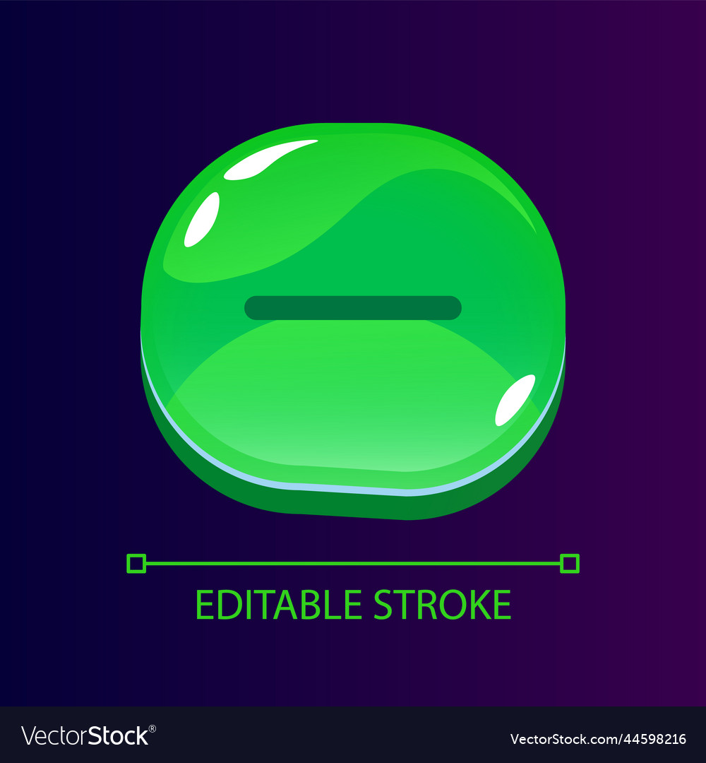 Minus sign glossy ui button with linear icon Vector Image Minus sign glossy ui button with linear icon