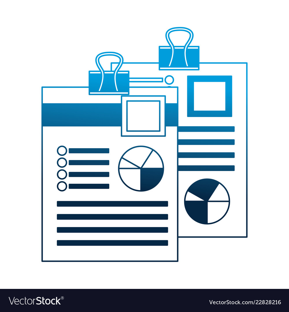 Papers work with clip flowchart information Vector Image Papers work with clip flowchart information