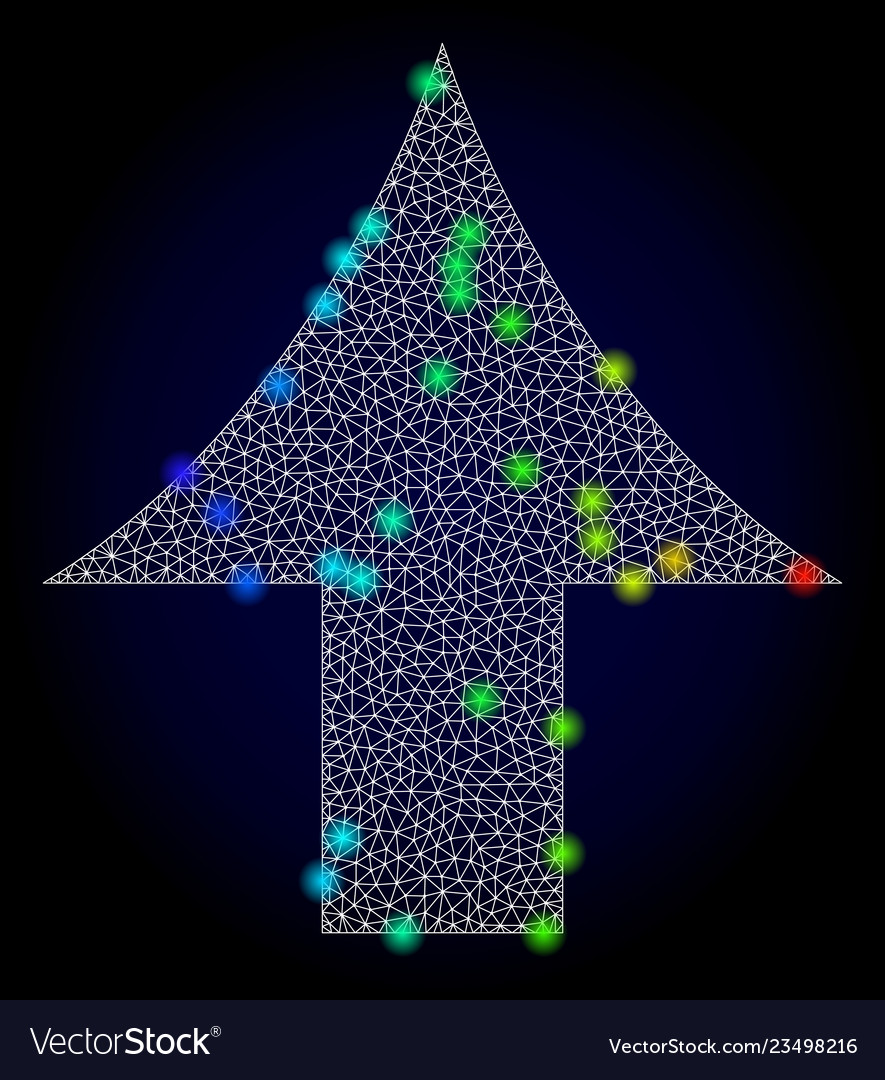 Polygonal mesh up arrow with spectrum vector image Polygonal mesh up arrow with spectrum