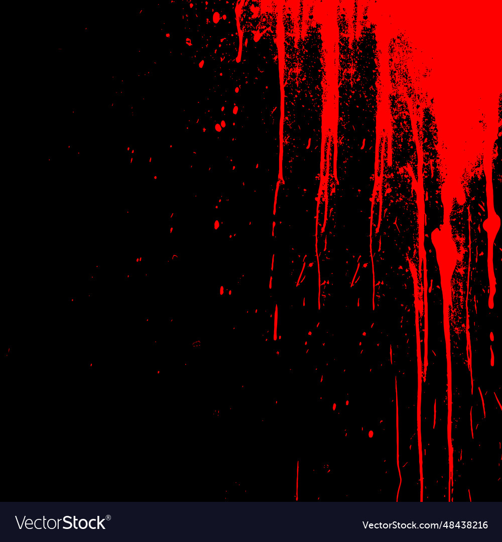 Red blood splatter on a black background Vector Image