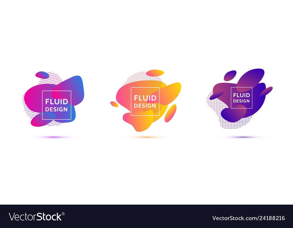 Set of colorful elements gradient abstract shape