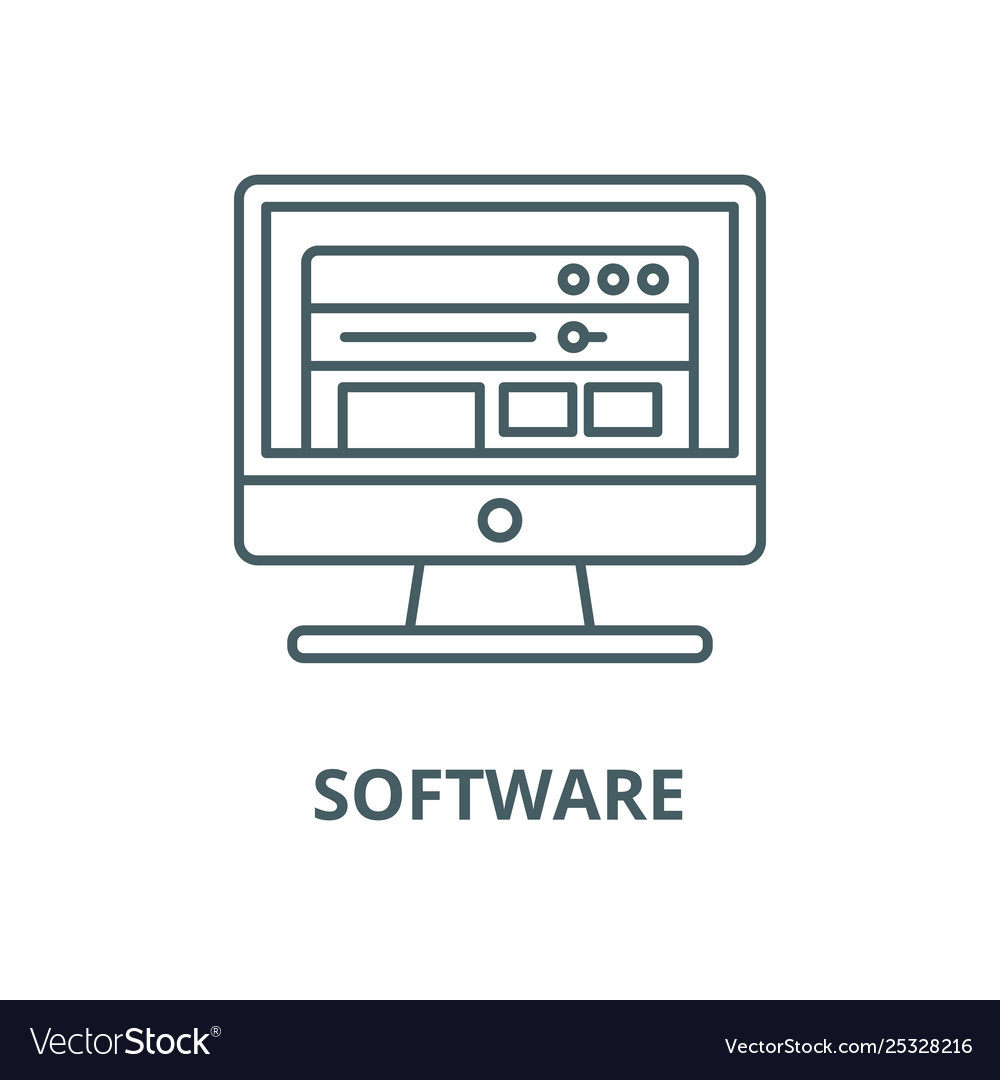 Software line icon linear concept outline vector image Software line icon linear concept outline