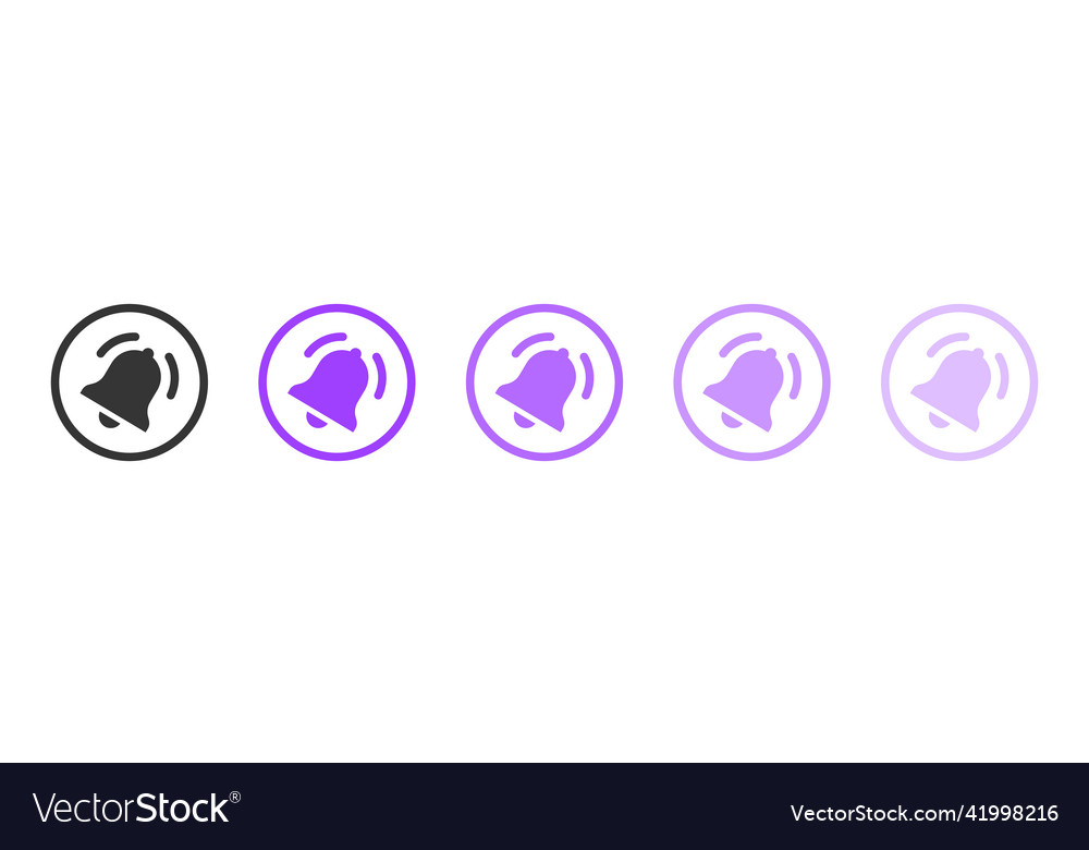 Tilted notification bell icons incoming inbox vector image Tilted notification bell icons incoming inbox