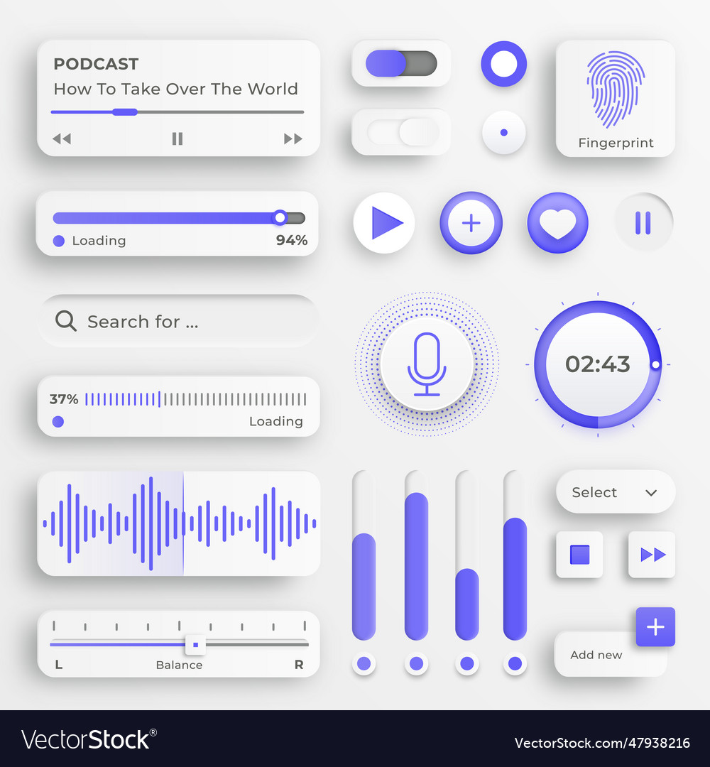 User interface elements sliders for websites