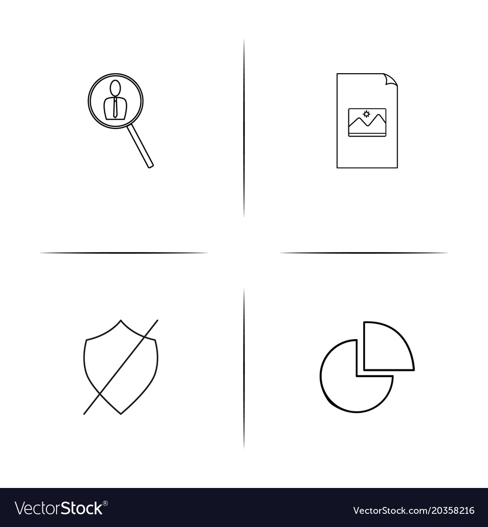 Web and text simple linear icon setsimple outline