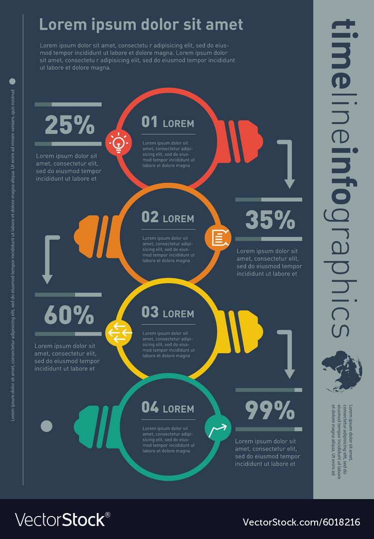 Web template for vertical diagram or presentation