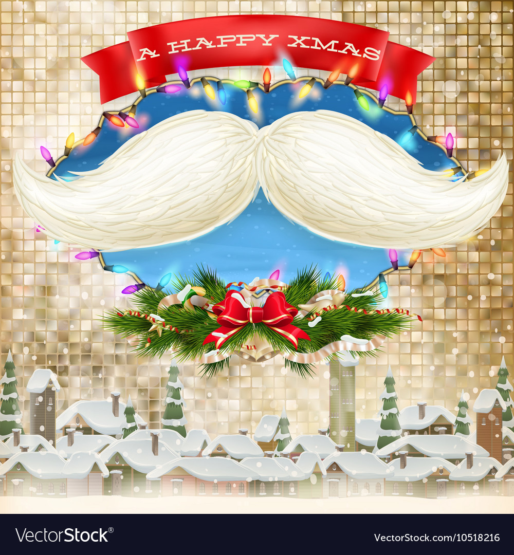 White santa s moustache eps 10 Royalty Free Vector Image