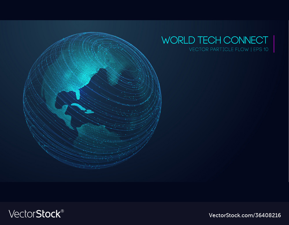 World tech connect cyberspace and visual energy Vector Image