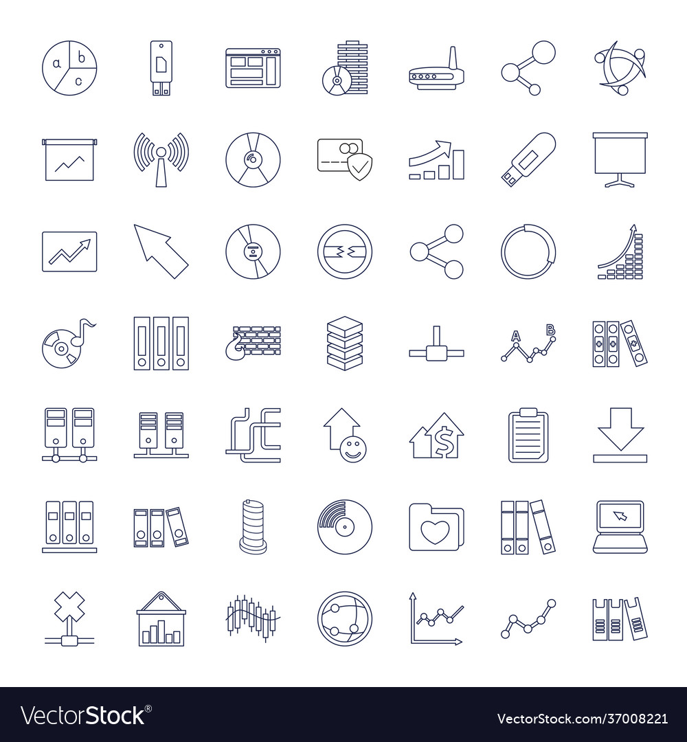 49 data icons Royalty Free Vector Image - VectorStock