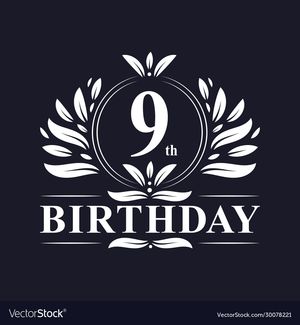 9 years birthday logo 9th celebration