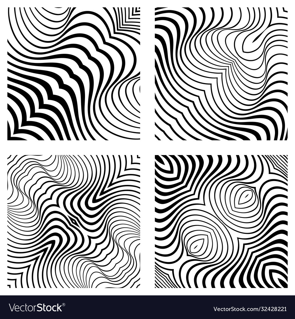 Abstract line patterns set vector image Abstract line patterns set
