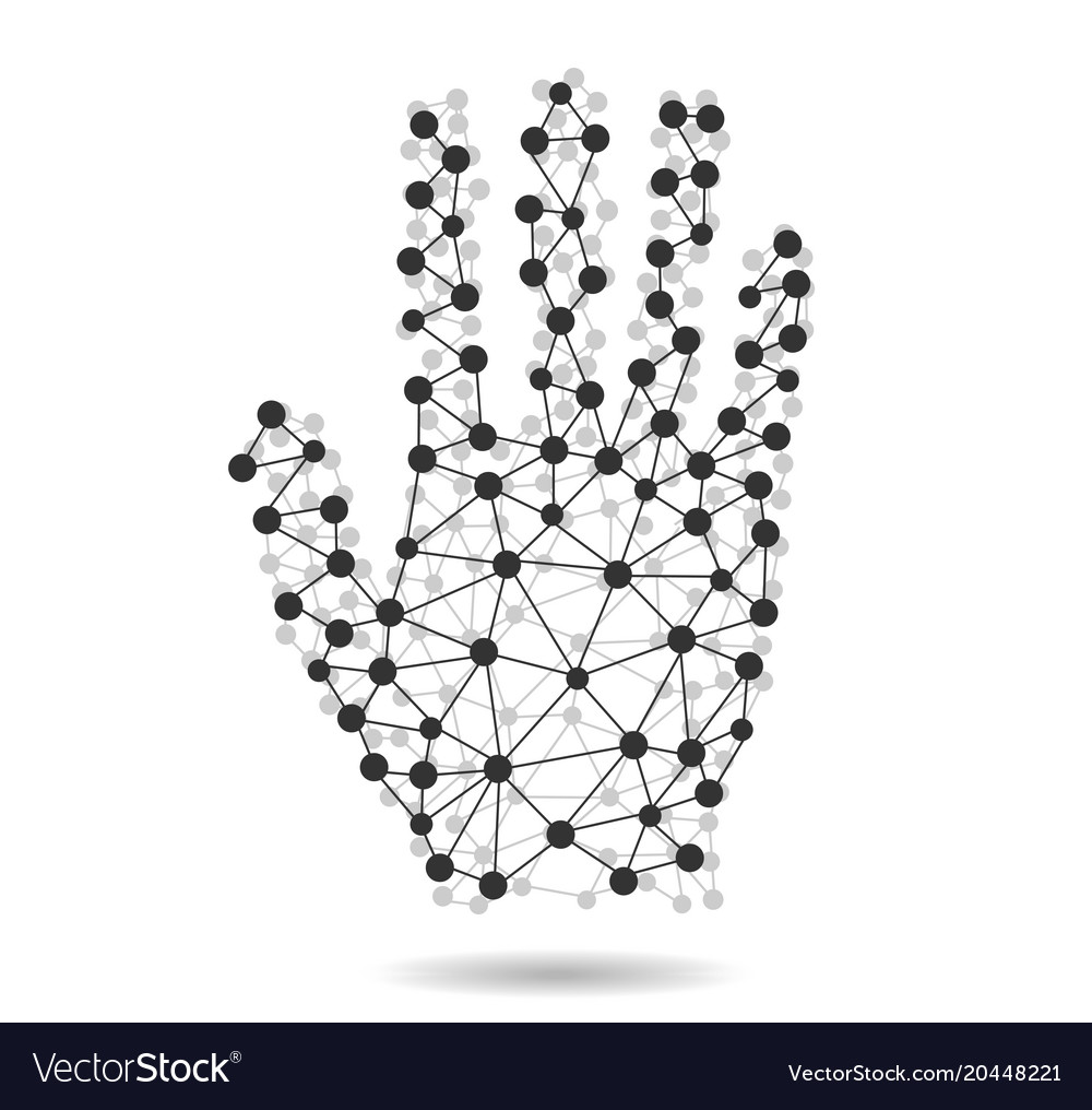 Creative concept of the human hand from molecules