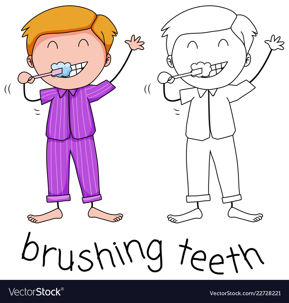 Hand drawn tooth brush Royalty Free Vector Image