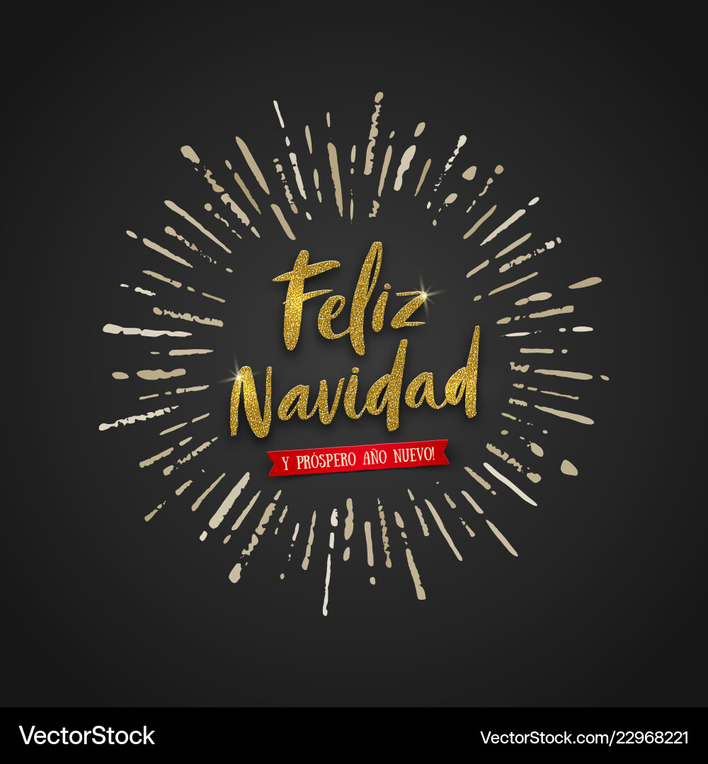 Feliz navidad christmas greetings in spanish Vector Image