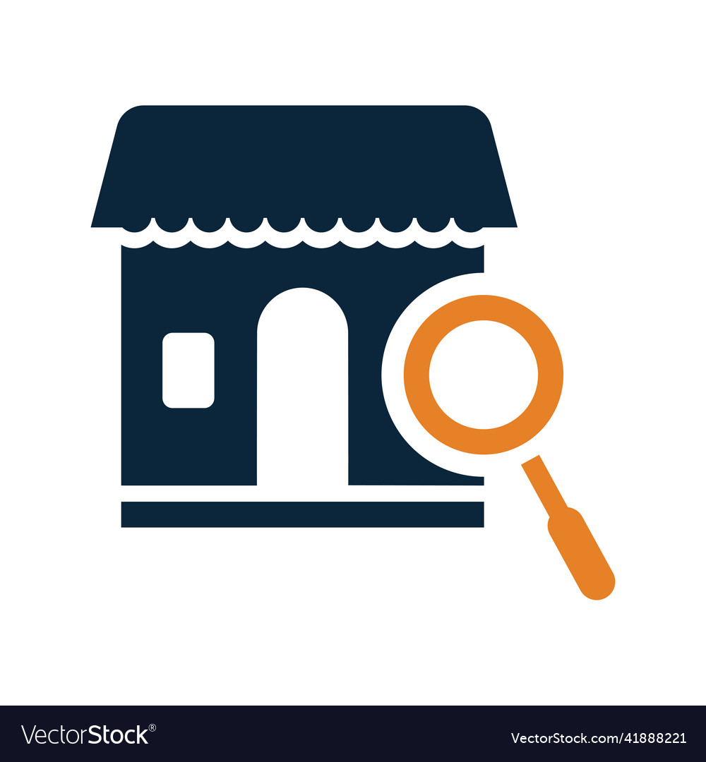 Find store icon simple editable isolated