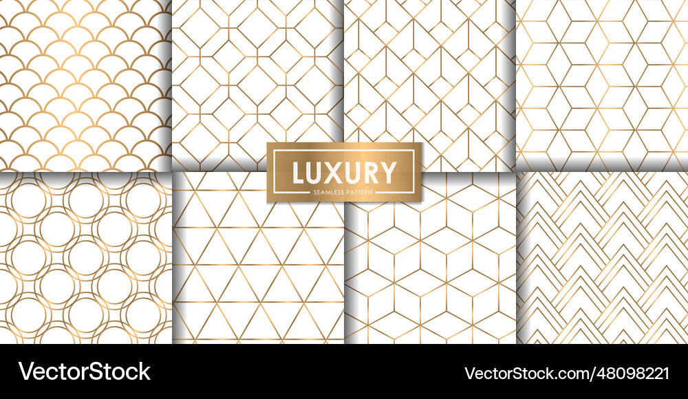 Luxury geometric seamless pattern set abstract Vector Image