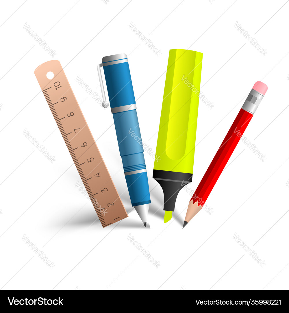 Paint and writing tools collection Royalty Free Vector Image