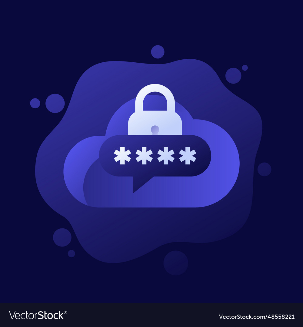 Password access to cloud icon for web