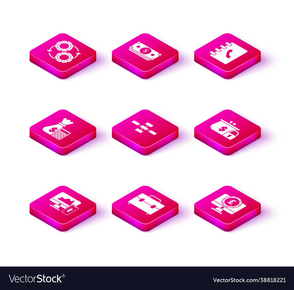 Set financial chart or graph on computer vector image Set financial chart or graph on computer