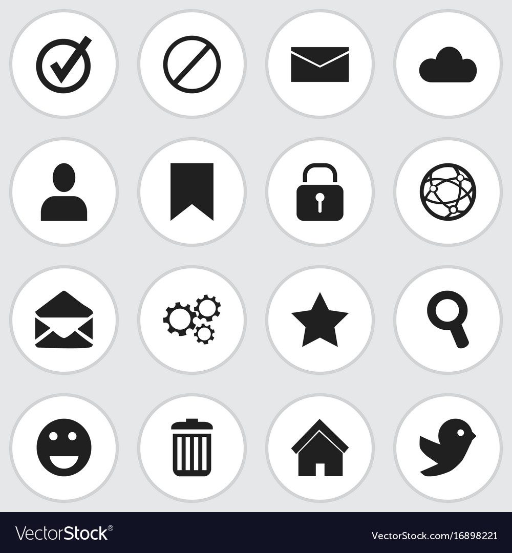 Set of 16 editable network icons includes symbols