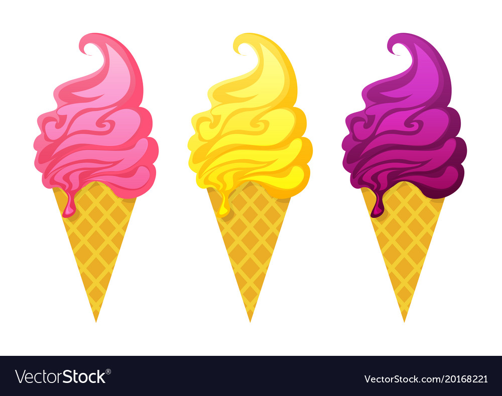 Set of colorful tasty isolated ice cream