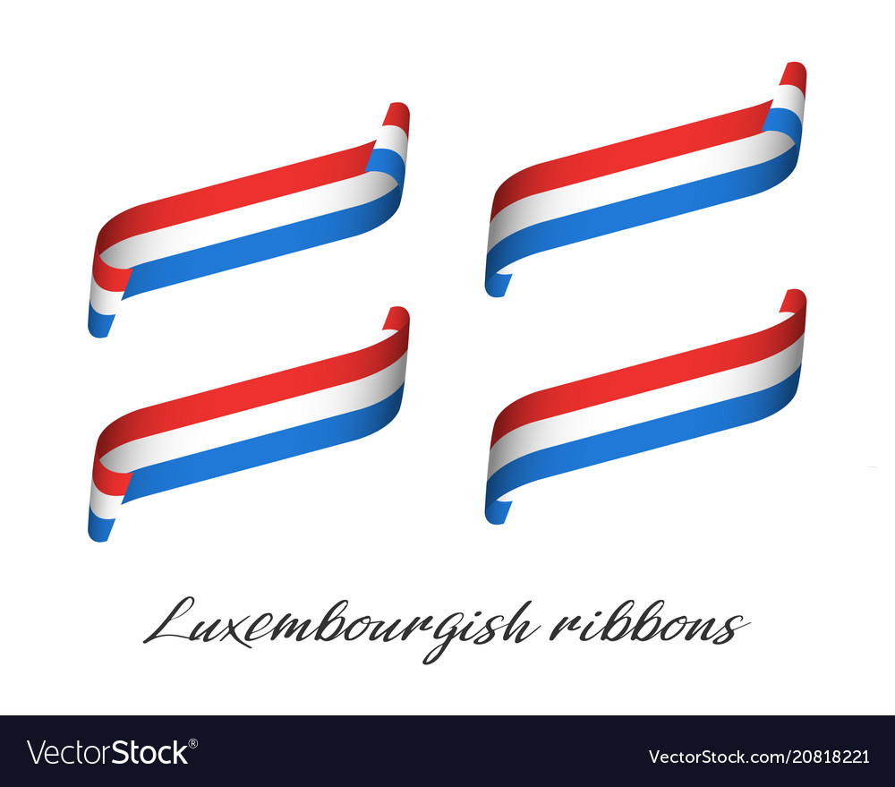 Set of four modern colored luxembourgish ribbons