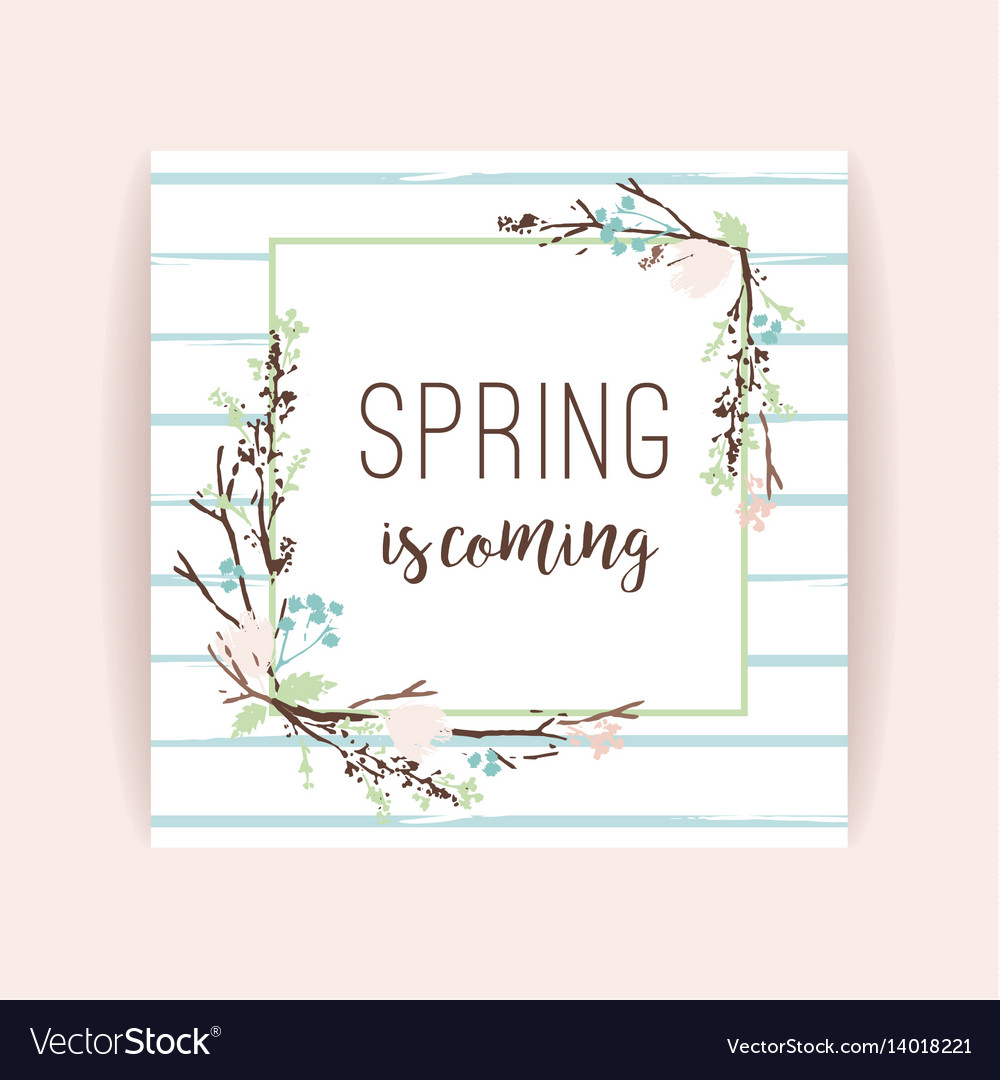 Spring frame of branches and leaves