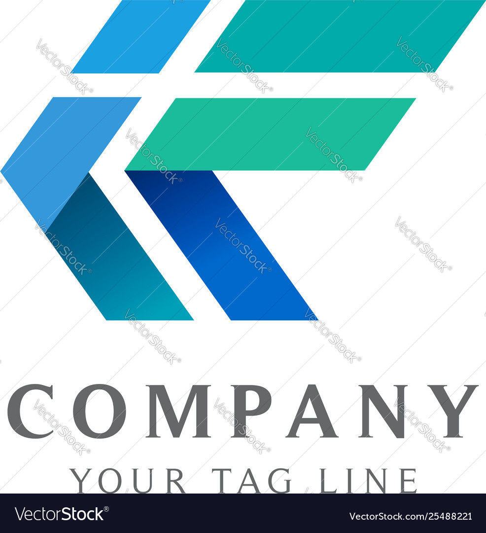 Template letters i and f with abstract forms vector image Template letters i and f with abstract forms