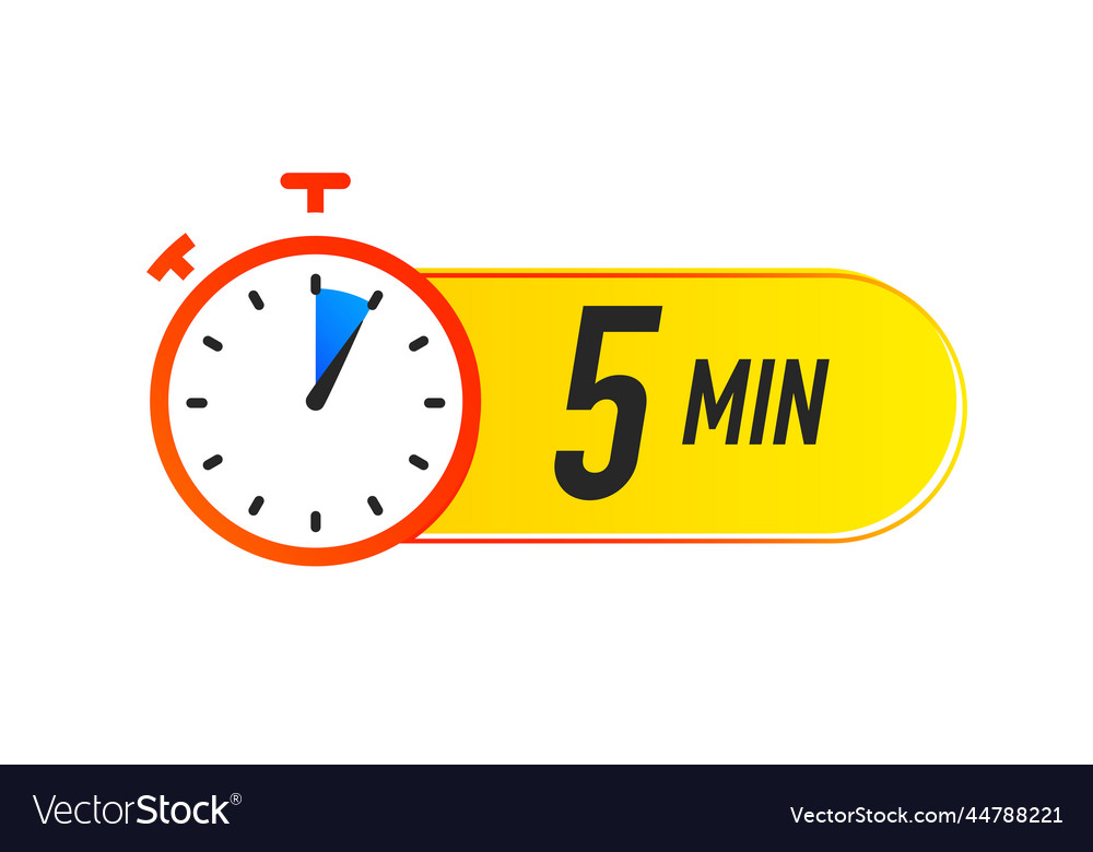 Timer icon 5 minutes colorful style