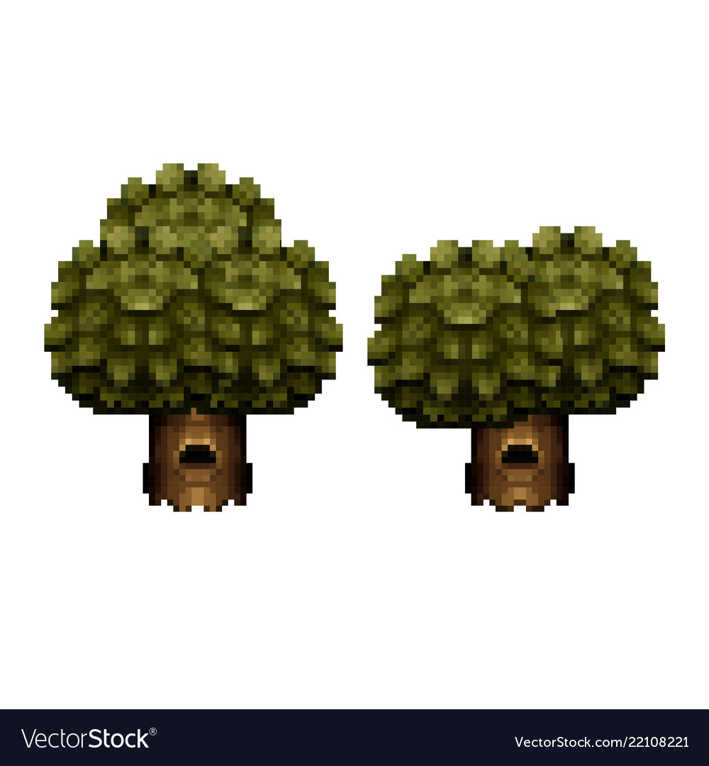 Tree - pixel art design vector image Tree - pixel art design