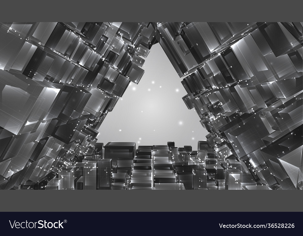 Abstract 3d crystal a view roofs