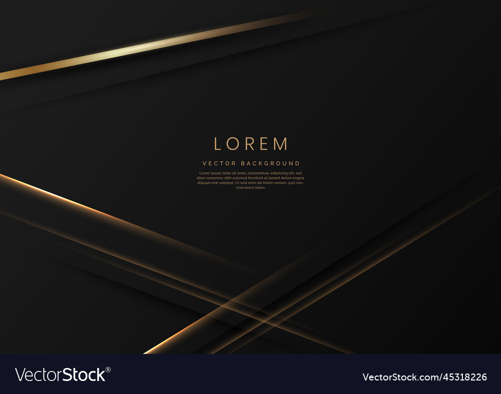 Abstract elegant gold lines diagonal on black Vector Image