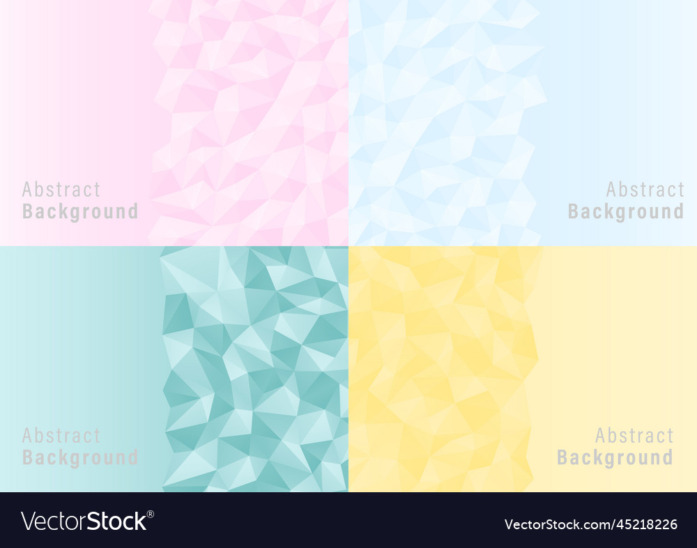 Abstract polygon backgrounds set of 4 geometry