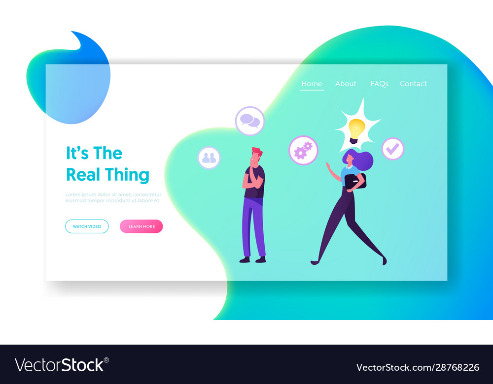 Agile development methodology website landing page vector image Agile development methodology website landing page