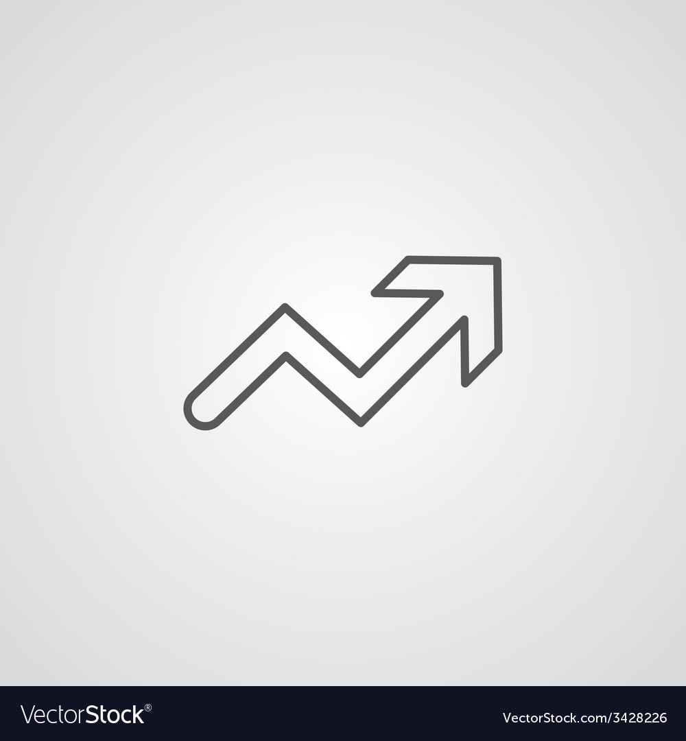 Arrow up outline symbol dark on white background