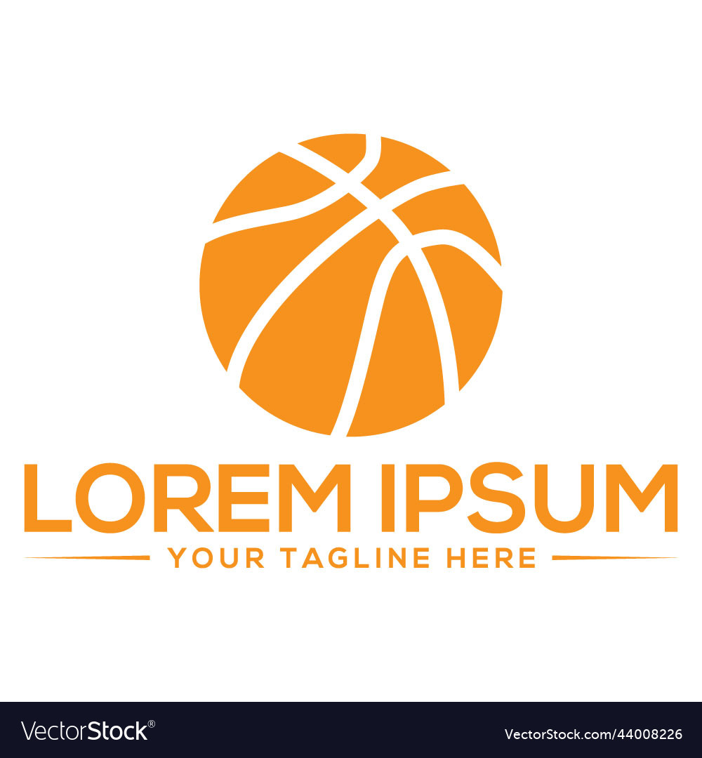 Basket ball logo design Royalty Free Vector Image