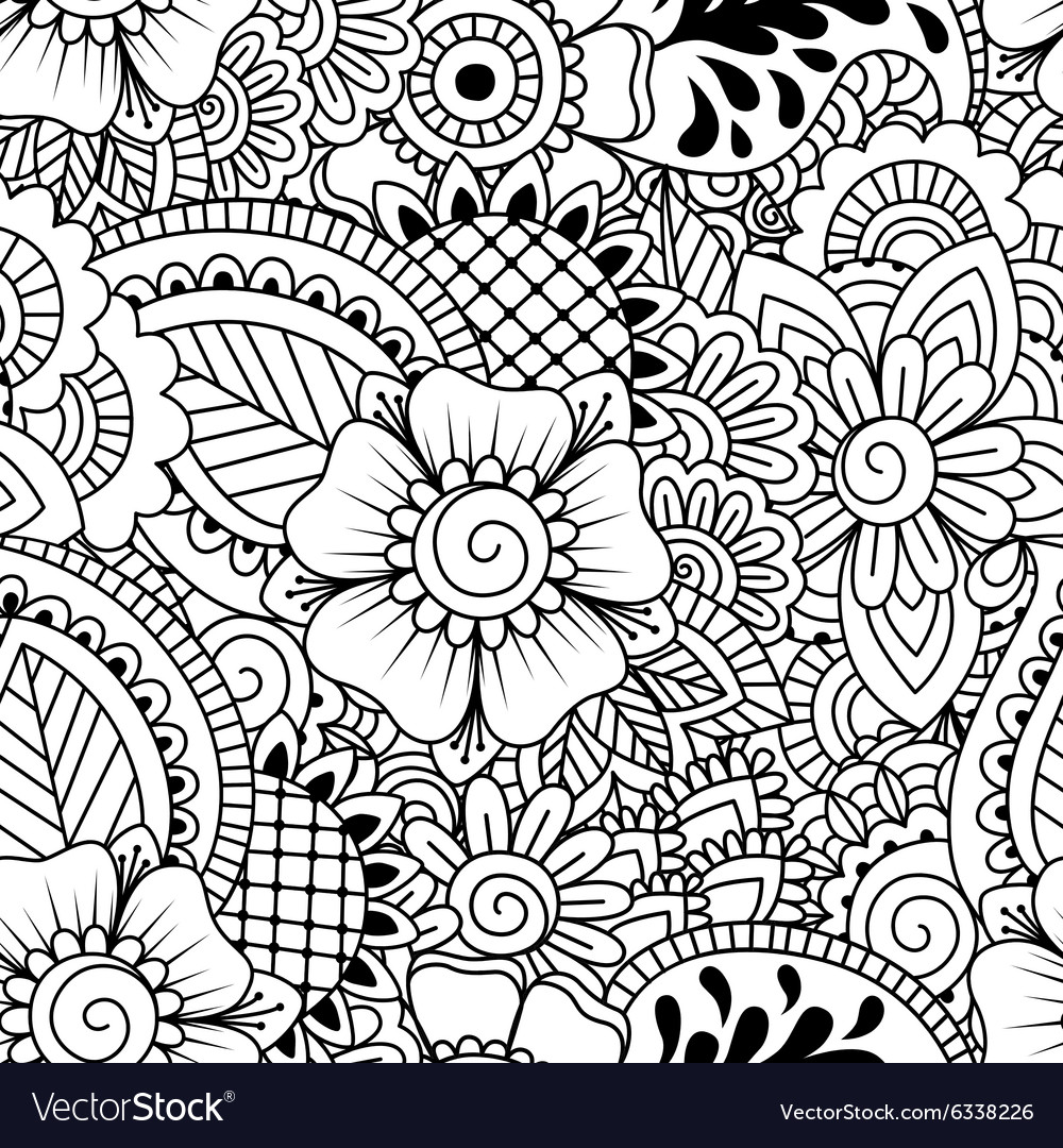 Black and White Henna Pattern