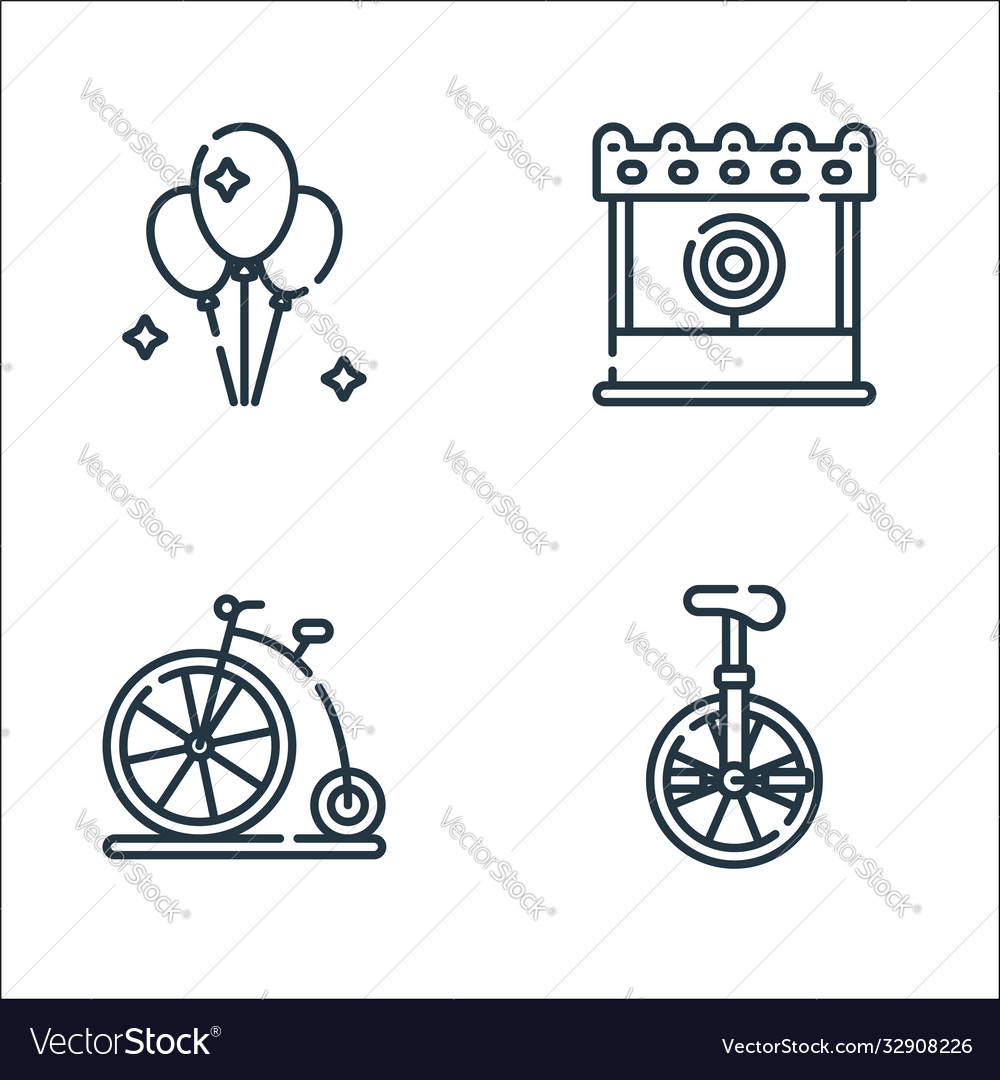 Circus line icons linear set quality Vector Image Circus line icons linear set quality
