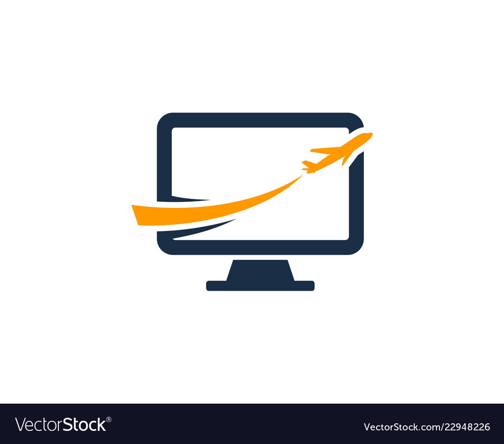 Computer travel logo icon design