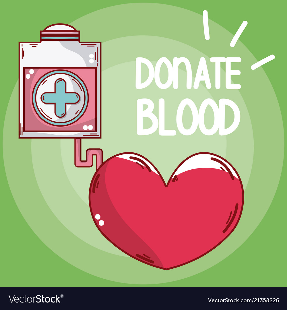 Donate blood cartoons card Royalty Free Vector Image