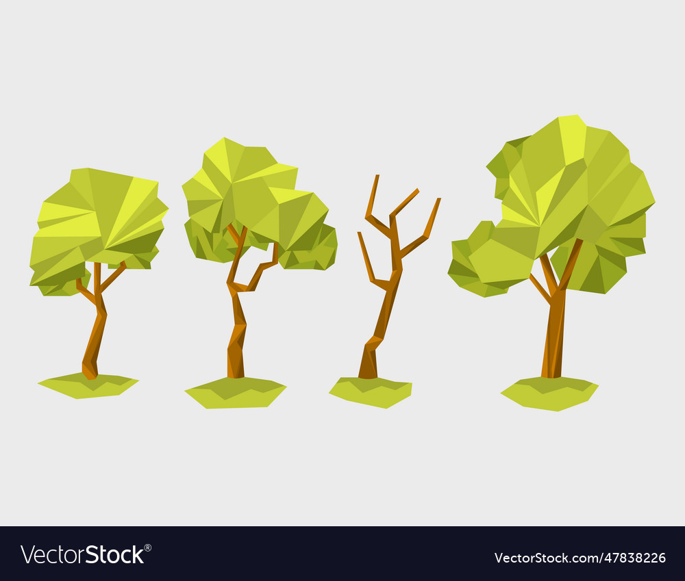 Flat design low poly nature Royalty Free Vector Image