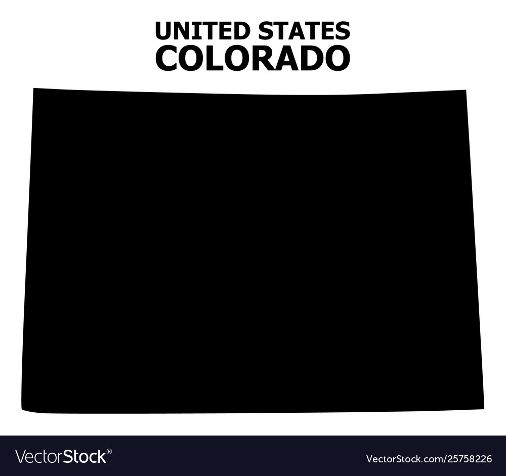 Flat map colorado state with name