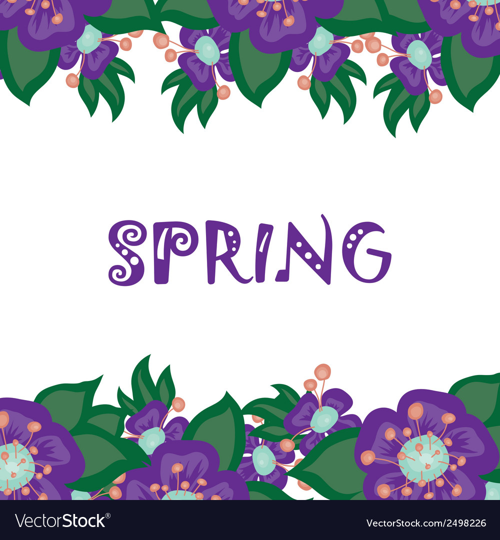 Floral background with word spring