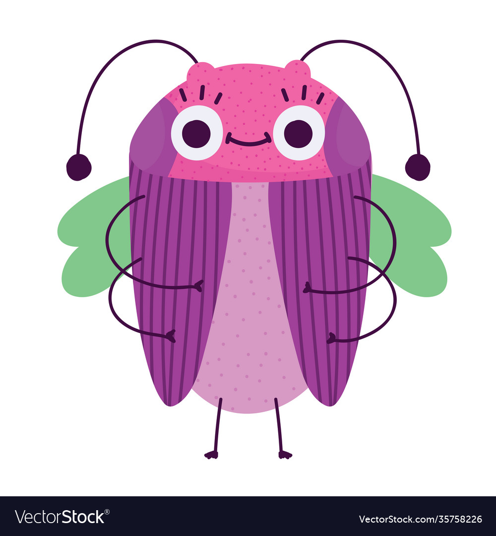 Funny bug cartoon icon in isolated style