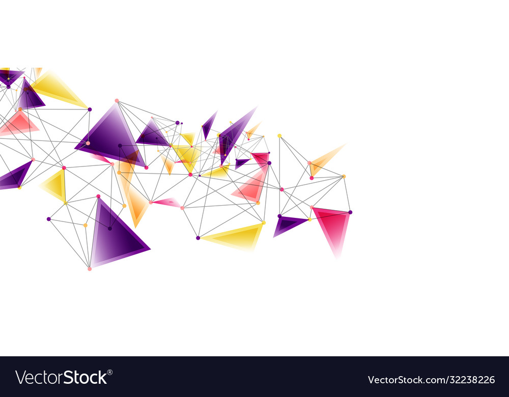 Line points connections triangular technology vector image Line points connections triangular technology