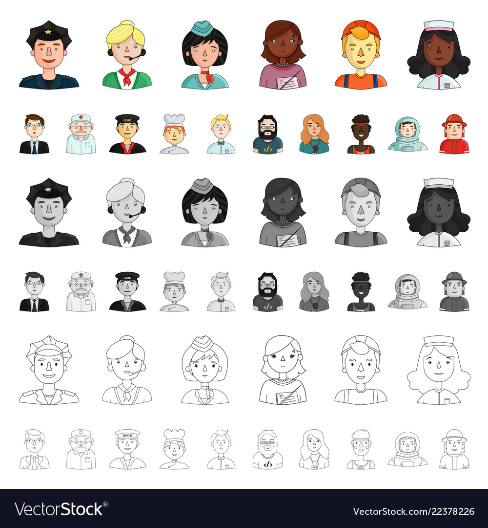 People of different professions cartoon icons Vector Image