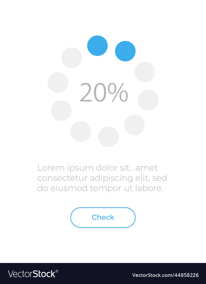 Progress Circle Diagram Ui Element Template Vector Image
