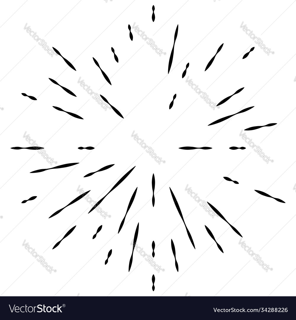 Radial radiating lines abstract burst element