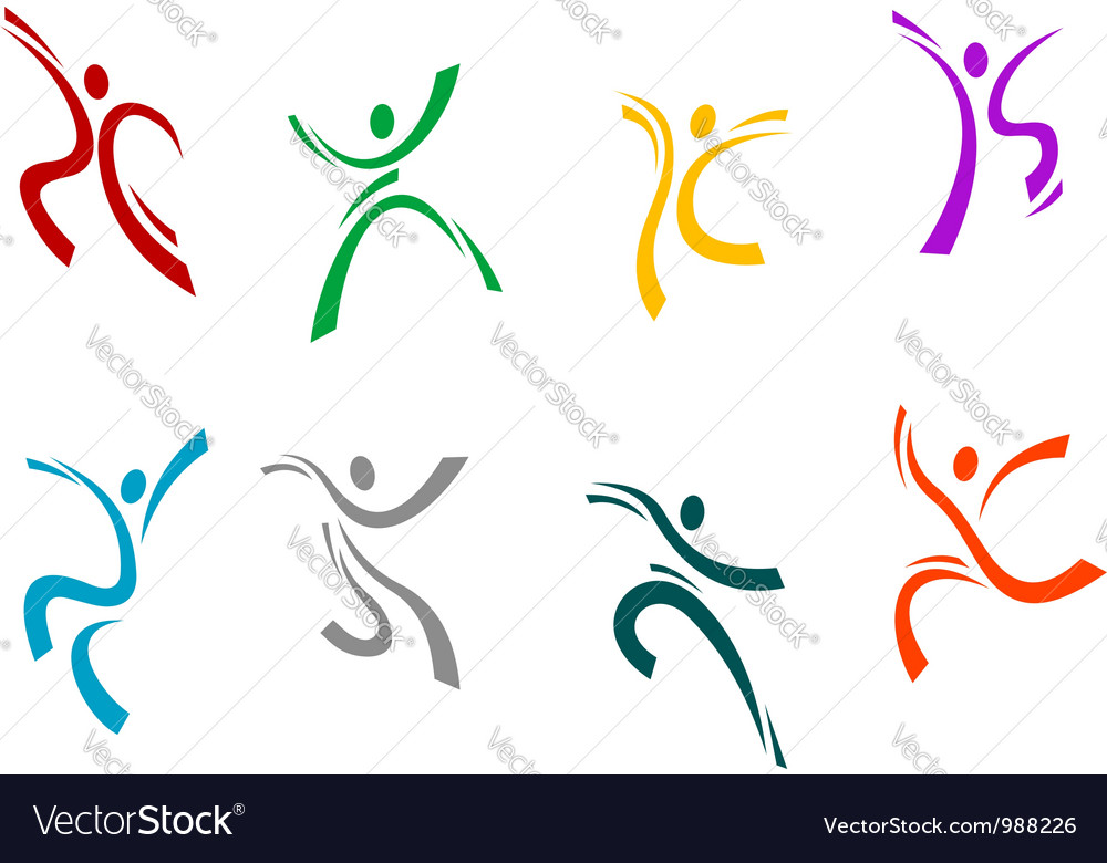 Running Jumping And Dancing Peoples Royalty Free Vector