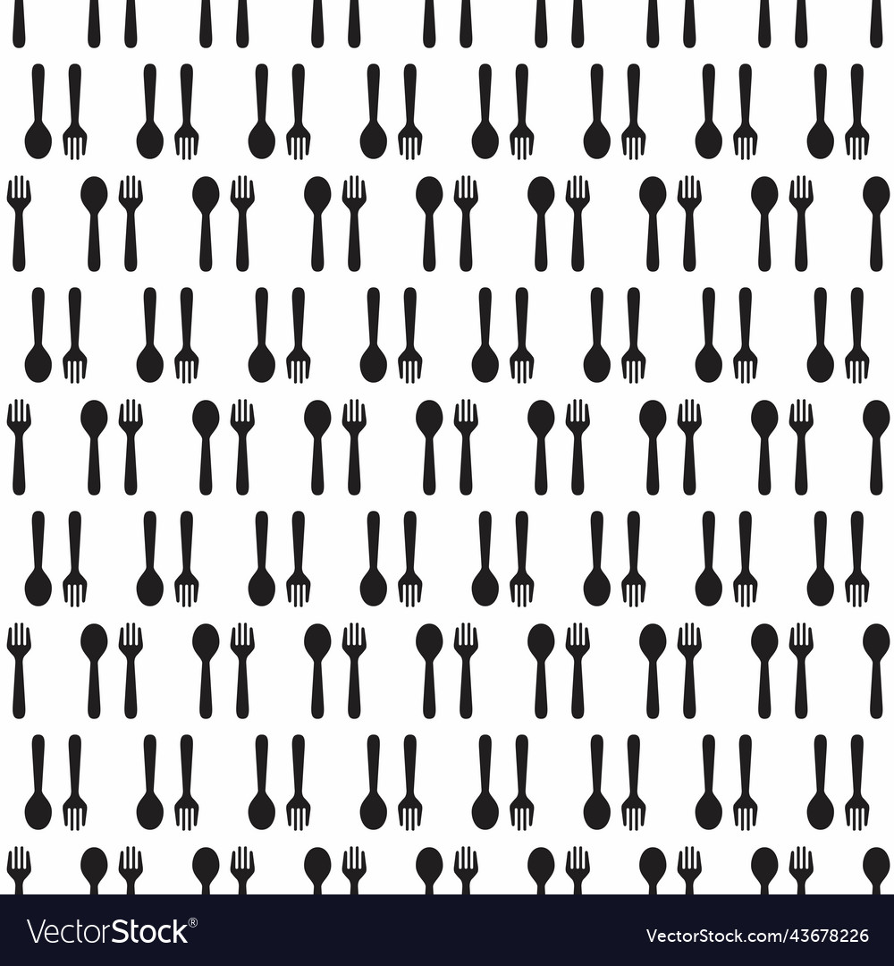 Spoon and fork seamless pattern